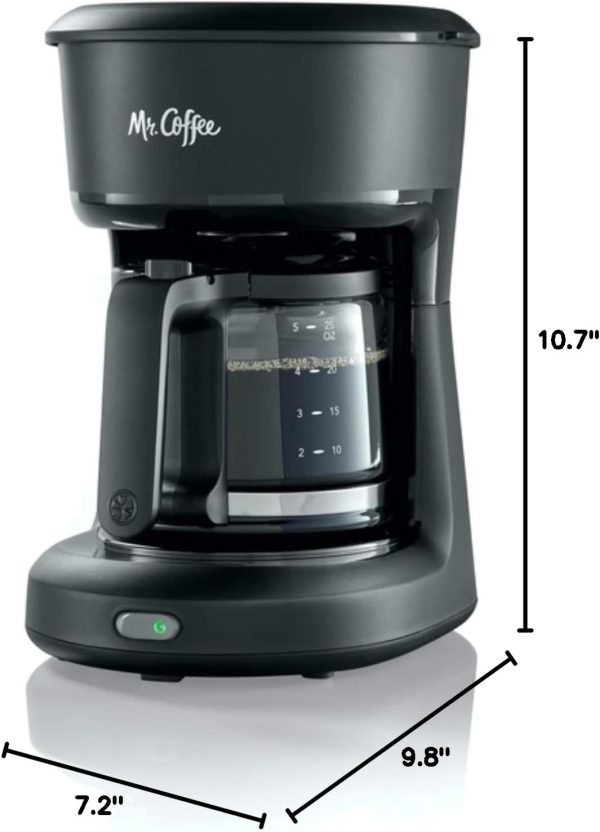 Mr. Coffee® 5-Cup Mini Brew Coffee Maker - Compact and Easy-to-Use Black Coffee Machine - Image 2