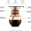 Experience Rich Flavors with Bodum 34 Oz Pour Over Coffee Maker - High-Heat Borosilicate Glass & Eco-Friendly Stainless Steel Filter with Cork Grip - Crafted in Portugal - Image 4