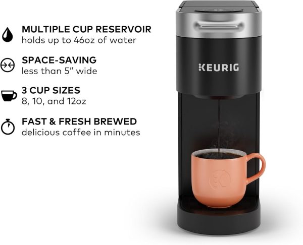 Elevate Your Coffee Experience with the Keurig K-Slim Single Serve Coffee Maker - Sleek Design, MultiStream Technology, 3 Brew Sizes & 46oz Reservoir in Classic Black - Image 4