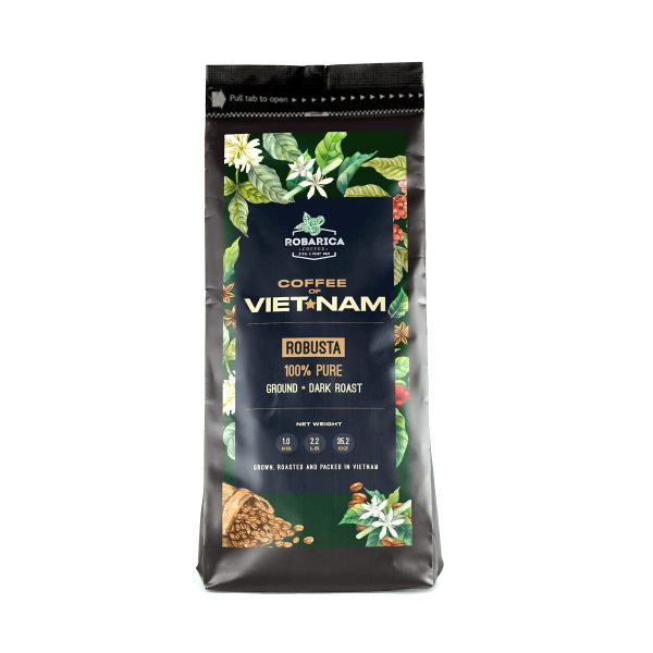 Bold Robusta Vietnamese Ground Espresso – Perfect for French Press & Phin Brewing | High Caffeine Dark Roast Specialty Coffee Gift for Avid Coffee Lovers