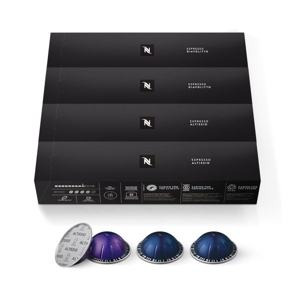Discover the Bold Flavor of Nespresso Vertuo Espresso Variety Pack - 40 Count Medium & Dark Roast Coffee Pods for Perfect 1.35oz Brews!