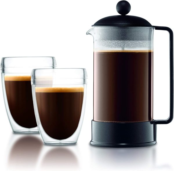 Indulge in Bold Flavor with the Bodum 34 oz Brazil French Press Coffee Maker - Premium High-Heat Borosilicate Glass Design in Elegant Black, Crafted in Portugal - Image 7