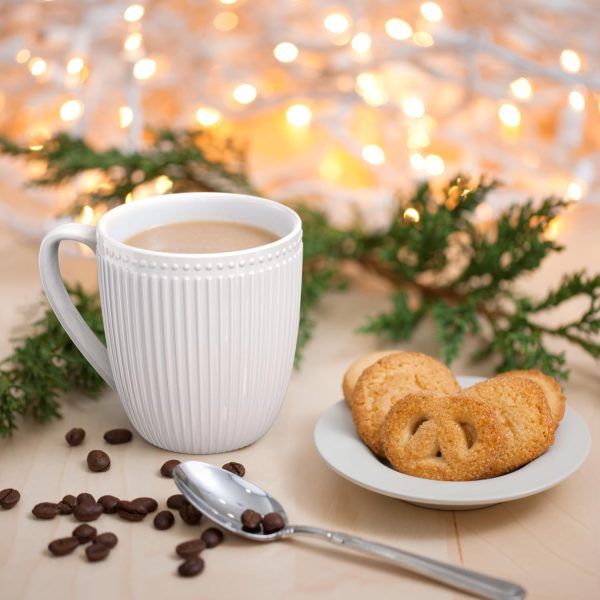 Set of 6 Stylish 16 Oz White Porcelain Coffee Mugs - Large, Easy-Grip Embossed Cups Perfect for Coffee Lovers! - Image 6