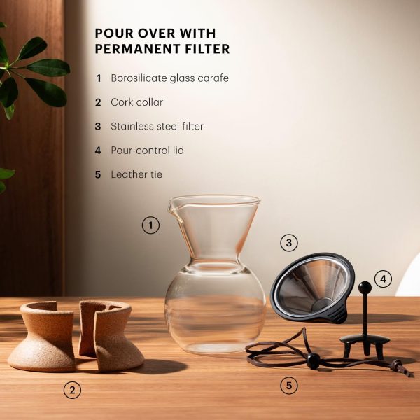 Experience Rich Flavors with Bodum 34 Oz Pour Over Coffee Maker - High-Heat Borosilicate Glass & Eco-Friendly Stainless Steel Filter with Cork Grip - Crafted in Portugal - Image 5