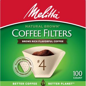 Melitta Unbleached Natural Brown #4 Cone Coffee Filters - 600 Total Filters (6-Pack) for Perfectly Brewed Coffee - Eco-Friendly Choice!