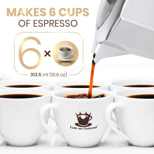 Elevate Your Camping Experience with the Cafe Du Chateau 6-Cup Espresso Maker: Stylish Percolator with Transparent Lid, High-Gloss Finish, & Coffee Clip Spoon! - Image 9