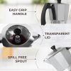 Elevate Your Camping Experience with the Cafe Du Chateau 6-Cup Espresso Maker: Stylish Percolator with Transparent Lid, High-Gloss Finish, & Coffee Clip Spoon! - Image 3