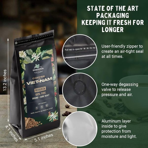 Bold Robusta Vietnamese Ground Espresso – Perfect for French Press & Phin Brewing | High Caffeine Dark Roast Specialty Coffee Gift for Avid Coffee Lovers - Image 2
