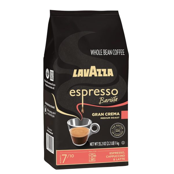Premium Lavazza Espresso Barista Gran Crema Whole Bean Coffee Blend - Rich Medium Roast, 2.2 LB (35.2 oz) - Perfect for Espresso Lovers (Packaging May Vary) - Image 2