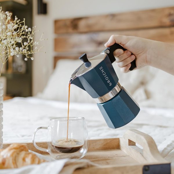 Experience Rich Flavor Anywhere with the GROSCHE Milano Moka Pot | Versatile Stovetop Espresso Percolator & Coffee Maker - Perfect for Home Brewing and Camping Adventures! - Image 2
