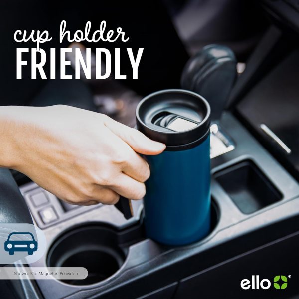 Ello Magnet 18oz Vacuum Insulated Travel Mug – Leak-Proof Slider Lid & Side Handle, Keeps Drinks Hot for 5 Hours – Perfect Coffee & Tea Companion, BPA-Free Holiday Gift with Built-in Coaster! - Image 6