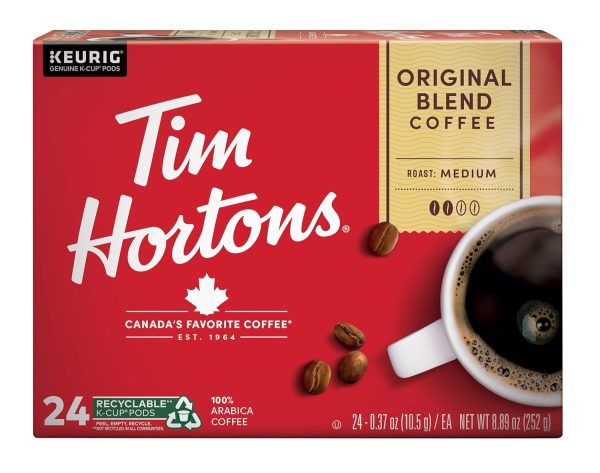 Tim Hortons Original Blend Medium Roast Coffee K-Cup Pods – 24 Count for Keurig Brewers – Enjoy Fresh, Rich Flavor at Home! - Image 2