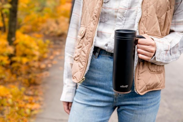 Ello Magnet 18oz Vacuum Insulated Travel Mug – Leak-Proof Slider Lid & Side Handle, Keeps Drinks Hot for 5 Hours – Perfect Coffee & Tea Companion, BPA-Free Holiday Gift with Built-in Coaster! - Image 2