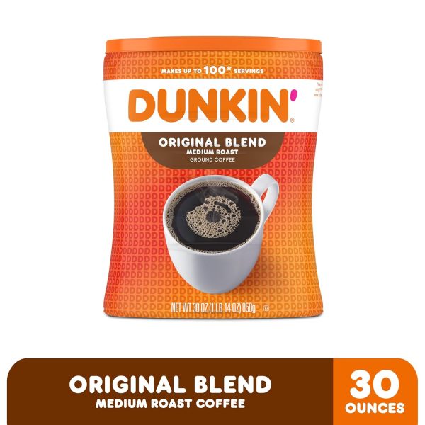 Kickstart Your Day with Dunkin' Original Blend Medium Roast Ground Coffee - 30 Oz Bag of Flavorful Perfection! - Image 2