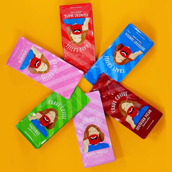 Indulge in Crave Beverages Assorted Flavored Ground Coffee Variety Pack – 100% Arabica Beans, Flavor-Packed Fun, 10 oz Each - Set of 6! - Image 6