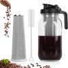 64 oz Cold Brew Coffee Maker – Durable Glass Pitcher with Stainless Steel Filter, Pour Spout Handle, and Airtight Leak-Proof Design for Iced Coffee, Tea, and Lemonade!