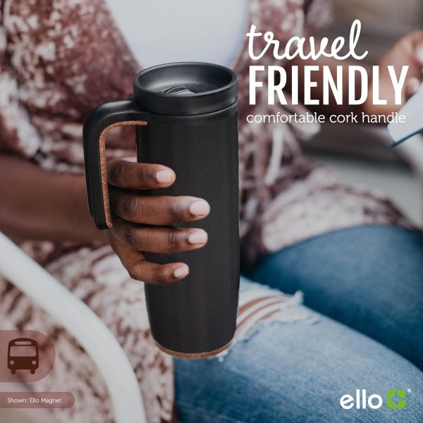 Ello Magnet 18oz Vacuum Insulated Travel Mug – Leak-Proof Slider Lid & Side Handle, Keeps Drinks Hot for 5 Hours – Perfect Coffee & Tea Companion, BPA-Free Holiday Gift with Built-in Coaster! - Image 5