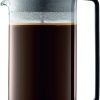 Indulge in Bold Flavor with the Bodum 34 oz Brazil French Press Coffee Maker - Premium High-Heat Borosilicate Glass Design in Elegant Black, Crafted in Portugal