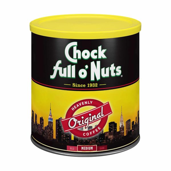 Chock Full o’Nuts Original Medium Roast Ground Coffee - Rich, Smooth, and Full-Bodied Gourmet Coffee (30.5 Oz Can) for an Indulgent Brew Experience!