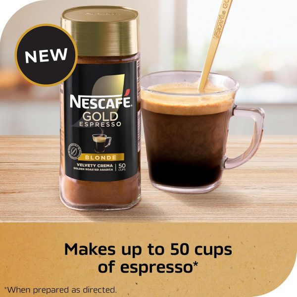 Discover NESCAFÉ Gold Espresso Blonde – Premium Instant Coffee, 3.5 oz | Rich Flavor in Every Sip! - Image 2
