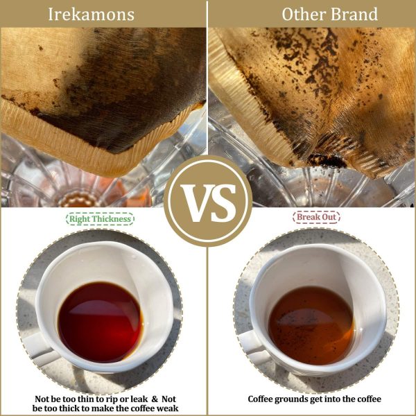100 Count #4 Unbleached Cone Coffee Filters - Perfect for 8-12 Cup Drip & Pour Over Brewing, No Blowout, Eco-Friendly & Disposable - Image 3