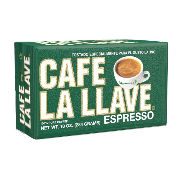 Indulge in Cafe La Llave Dark Roast Ground Espresso Coffee - 10 oz Brick of Rich, Bold Cuban-Style Blend Perfect for Moka Pots, Espresso Machines, and Drip Coffee Makers - Experience Strong Aromatic Flavor!