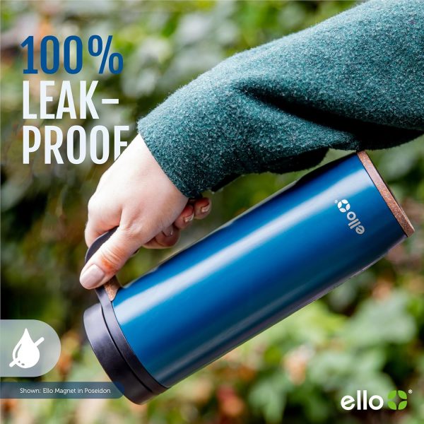 Ello Magnet 18oz Vacuum Insulated Travel Mug – Leak-Proof Slider Lid & Side Handle, Keeps Drinks Hot for 5 Hours – Perfect Coffee & Tea Companion, BPA-Free Holiday Gift with Built-in Coaster! - Image 7