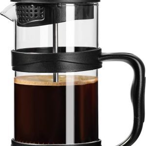 Compact French Press Coffee Maker - 11.8 OZ Stainless Steel Coffee Press for Travel & Home - Perfect Gift Idea (Black)