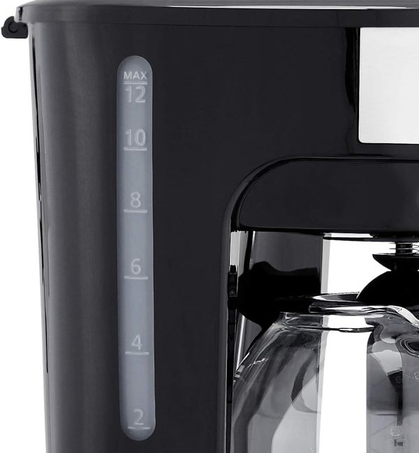 Amazon Basics 12-Cup Coffee Maker: Sleek Black & Stainless Steel Machine with Reusable Filter for Perfect Brew Every Time! - Image 4