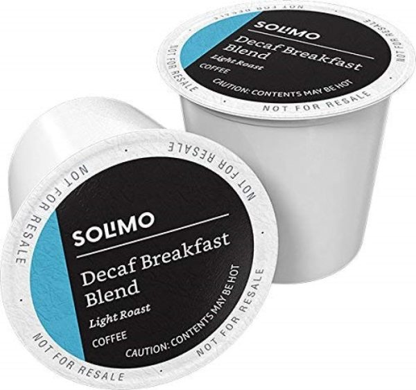 Amazon Solimo Decaf Breakfast Blend Light Roast Coffee Pods - 100 Count, Compatible with Keurig 2.0 K-Cup Brewers for a Smooth, Energizing Start to Your Day!