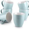 17 oz DOWAN Turquoise Coffee Mug Gift Set – Perfect for Dad! Ceramic Coffee, Tea & Cocoa Cups – Set of 6 Stylish Mugs for Men and Women