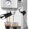 CHULUX Slim Espresso Machine: 20 Bar Semi-Automatic Coffee Maker with Milk Frother Steam Wand – Perfect for Home Cappuccinos and Lattes!