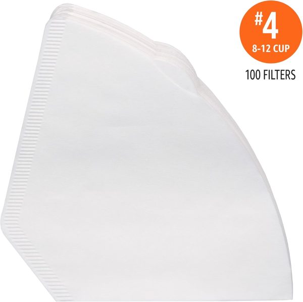 Premium 100 Count Number 4 Cone Coffee Filters for 8-12 Cup Coffee Makers – Perfect Brew Every Time! - Image 2