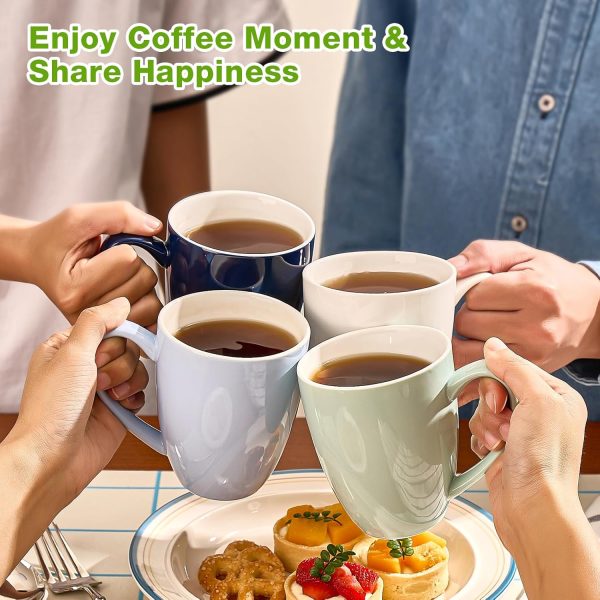 Chic Blue Porcelain Coffee Mugs Set of 6 – 13oz Ceramic Cups for Tea, Latte, Cappuccino & More – Dishwasher & Microwave Safe Gift Set - Image 5