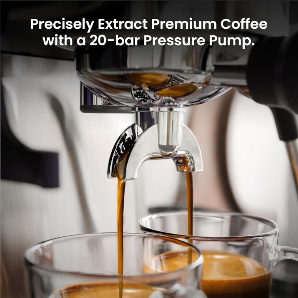 Elevate Your Coffee Experience: Kismile 20 Bar Professional Espresso Machine with Grinder, Removable Water Tank, and Milk Frother - Perfect for Lattes and Cappuccinos at Home or Office (Black) - Image 4