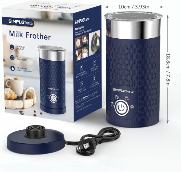 Transform Your Coffee Experience with the SIMPLETASTE 4-in-1 Electric Milk Frother: Automatic Warm & Cold Foam Maker for Lattes, Cappuccinos, and Macchiatos! - Image 7