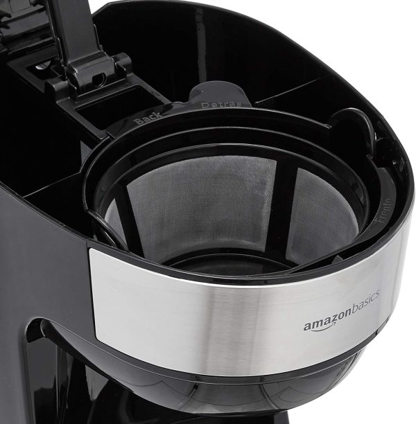 Amazon Basics 12-Cup Coffee Maker: Sleek Black & Stainless Steel Machine with Reusable Filter for Perfect Brew Every Time! - Image 6
