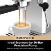 CHULUX Slim Espresso Machine: 20 Bar Semi-Automatic Coffee Maker with Milk Frother Steam Wand – Perfect for Home Cappuccinos and Lattes! - Image 3