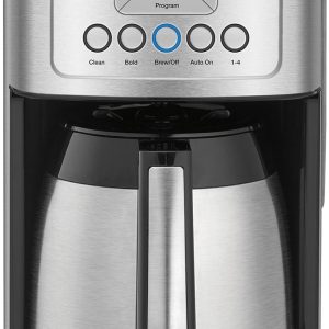 Elevate Your Morning Routine with the Cuisinart DCC-3400P1 Fully Automatic Coffee Maker – 12-Cup Capacity, Stylish White & Stainless Steel Design, Brew Strength Control & Convenient 1-4 Cup Setting!
