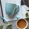 17 oz DOWAN Turquoise Coffee Mug Gift Set – Perfect for Dad! Ceramic Coffee, Tea & Cocoa Cups – Set of 6 Stylish Mugs for Men and Women - Image 6