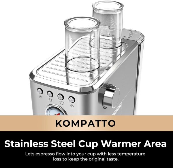 CHULUX Slim Espresso Machine: 20 Bar Semi-Automatic Coffee Maker with Milk Frother Steam Wand – Perfect for Home Cappuccinos and Lattes! - Image 2