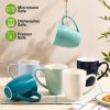 Chic Blue Porcelain Coffee Mugs Set of 6 – 13oz Ceramic Cups for Tea, Latte, Cappuccino & More – Dishwasher & Microwave Safe Gift Set - Image 2