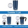 Stay Refreshed on the Go: WETOWETO 20oz Navy Blue Stainless Steel Vacuum Insulated Coffee Travel Mug – Double Wall Powder Coated Thermal Cup with Lid for Outdoor Adventures - 1 Pack - Image 2
