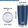 Stay Refreshed on the Go: WETOWETO 20oz Navy Blue Stainless Steel Vacuum Insulated Coffee Travel Mug – Double Wall Powder Coated Thermal Cup with Lid for Outdoor Adventures - 1 Pack - Image 3