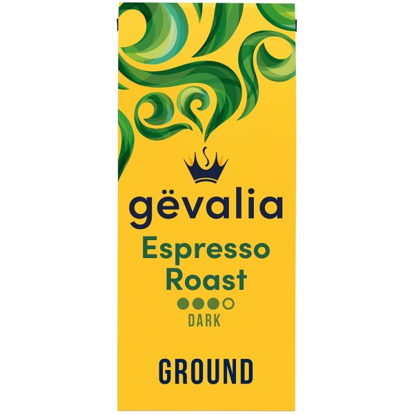 Indulge in Rich Flavor with Gevalia Dark Roast Espresso - Premium 100% Arabica Ground Coffee (12 oz Bag)
