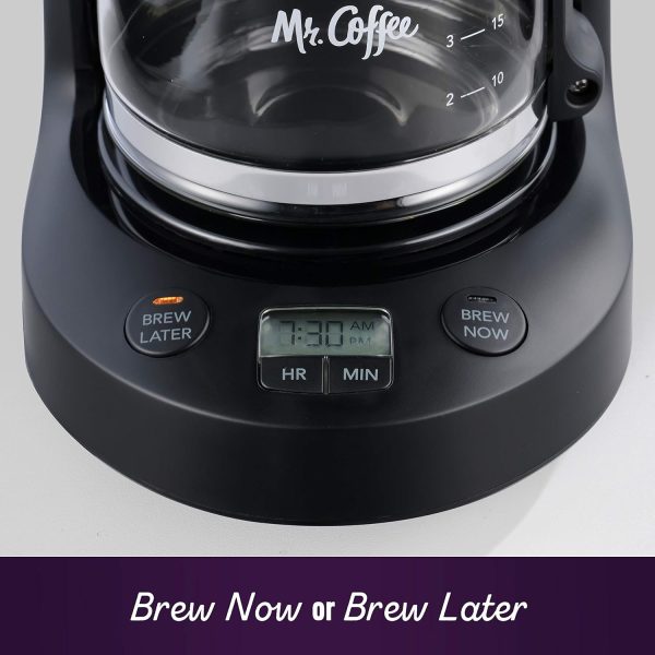 Mr. Coffee 5-Cup Programmable Coffee Maker with Auto Pause Feature – Sleek Black Design & Glass Carafe – Perfect for Coffee Lovers! - Image 5