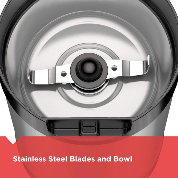 Unlock Fresh Flavors with the BLACK+DECKER One Touch Coffee & Spice Grinder - 2/3 Cup Capacity, Easy Push-Button Control, Powerful 150 Watts & Durable Stainless Steel Blades! - Image 4