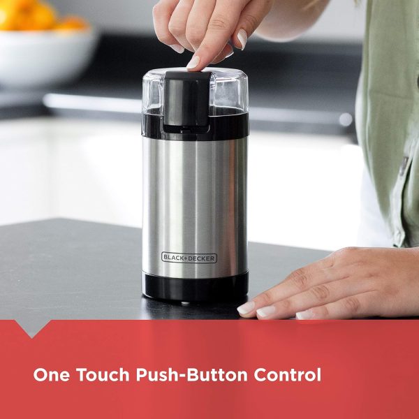 Unlock Fresh Flavors with the BLACK+DECKER One Touch Coffee & Spice Grinder - 2/3 Cup Capacity, Easy Push-Button Control, Powerful 150 Watts & Durable Stainless Steel Blades! - Image 5