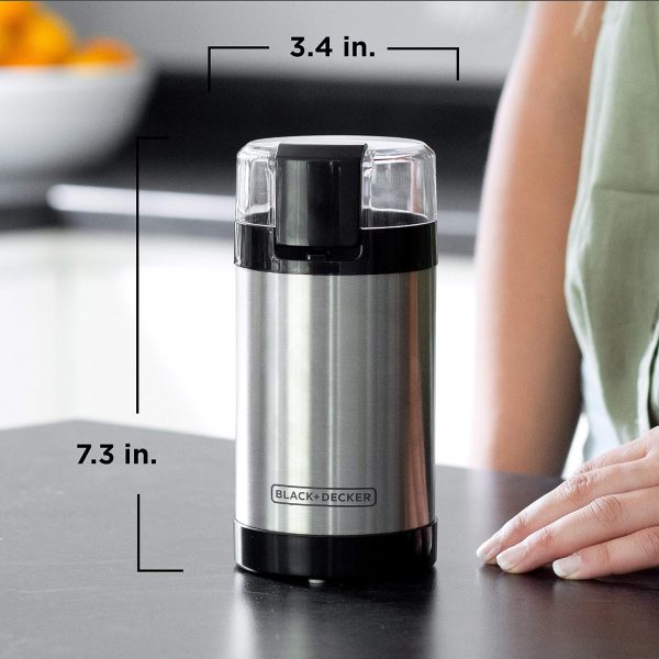 Unlock Fresh Flavors with the BLACK+DECKER One Touch Coffee & Spice Grinder - 2/3 Cup Capacity, Easy Push-Button Control, Powerful 150 Watts & Durable Stainless Steel Blades! - Image 7