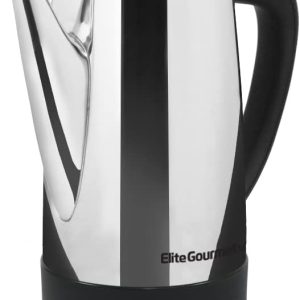 Elite Gourmet 12-Cup Stainless Steel Electric Coffee Percolator – Keep Warm Feature, Clear Brew Progress Indicator, Cordless Serving & Cool-Touch Handle